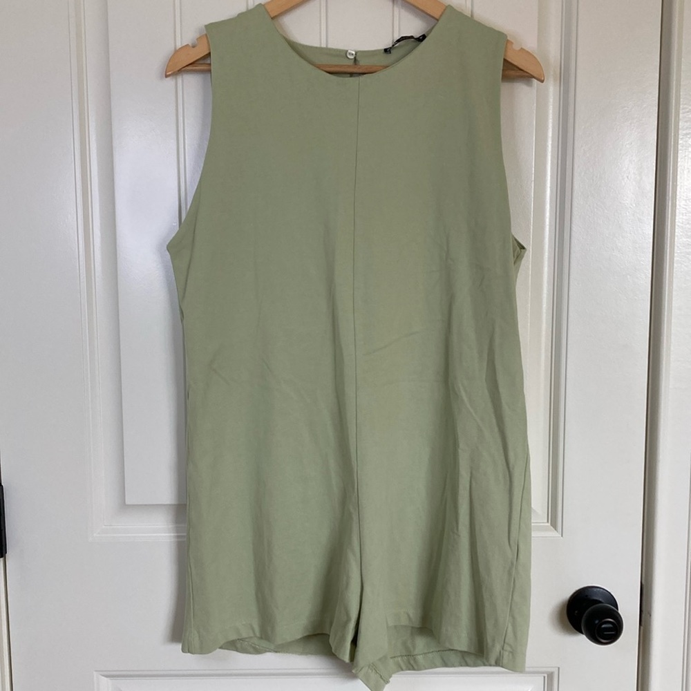 Zara Light Green Sleeveless Romper